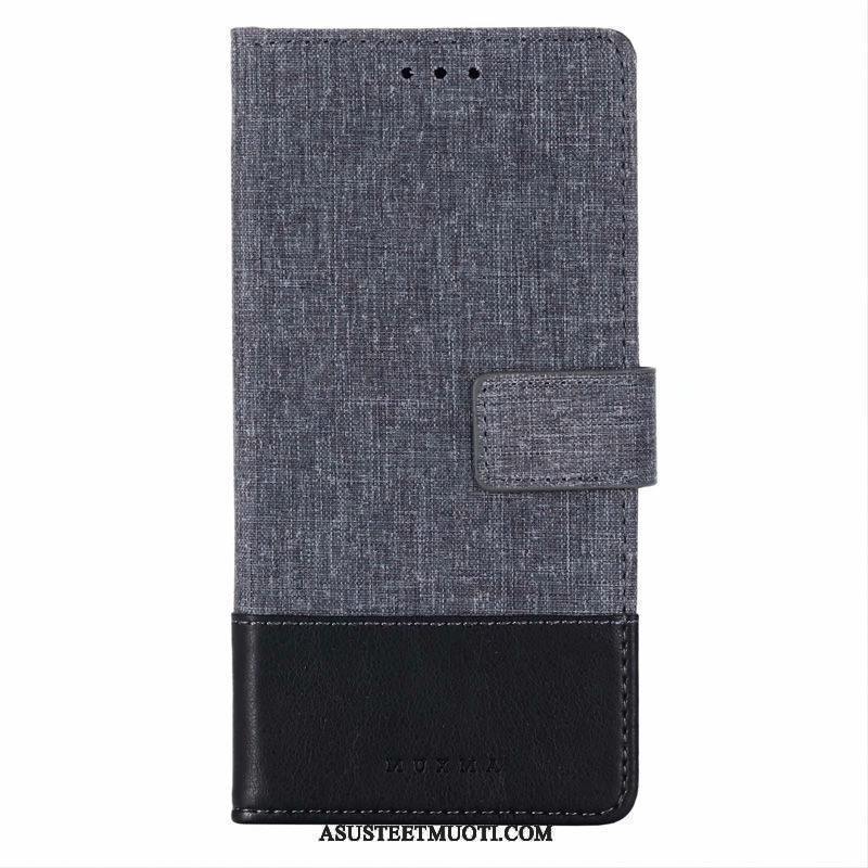 Oppo A9 2020 Kuoret Kortti Kuori Nahkakotelo Yksinkertainen Harmaa
