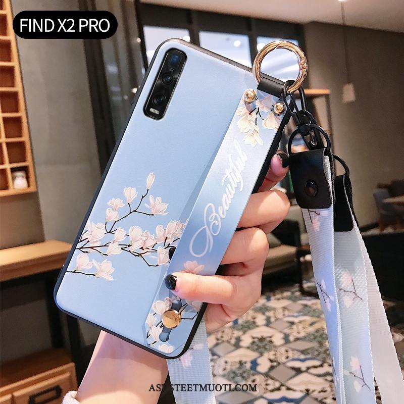 Oppo Find X2 Pro Kuori Kuoret All Inclusive Silikoni Sininen Puhelimen