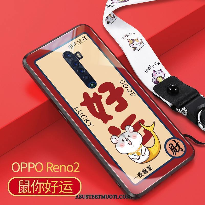 Oppo Reno 2 Kuoret Kotelo Punainen Näytönsuojus All Inclusive Lasi