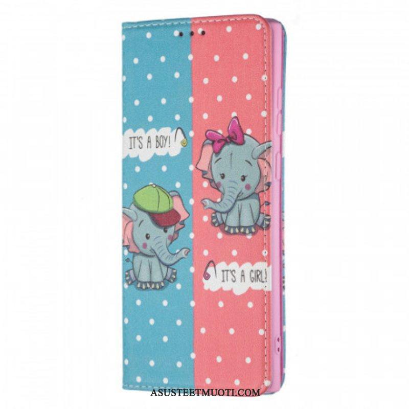 Puhelinkuoret Samsung Galaxy S22 Ultra 5G Kotelot Flip Vauvat Norsut