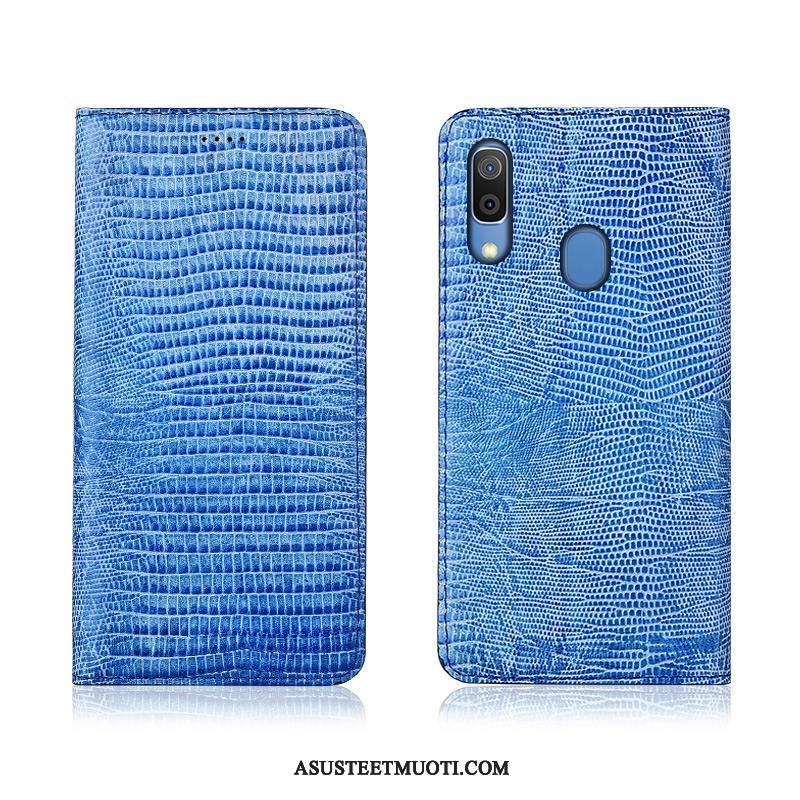 Samsung Galaxy A40 Kuoret Murtumaton Pesty Suede All Inclusive Sininen Puhelimen