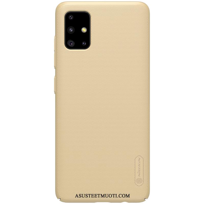 Samsung Galaxy A51 Kuoret Kulta Murtumaton Kotelo Pesty Suede Kova