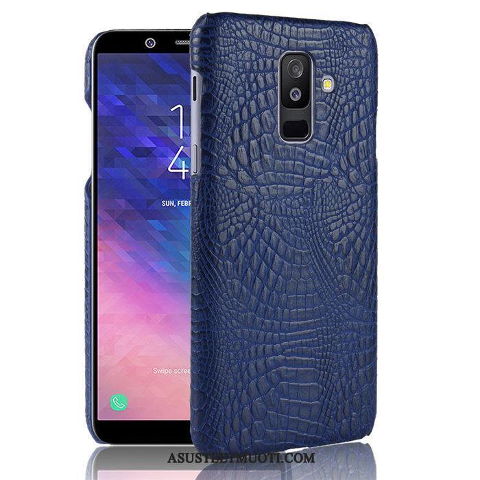 Samsung Galaxy A6+ Kuori Kuoret Nahka Kova Kukkakuvio Tähti