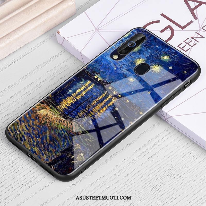 Samsung Galaxy A60 Kuori Kuoret Puhelimen Kotelo Öljyvärimaalaus Sininen