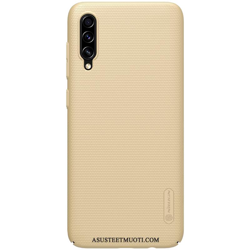 Samsung Galaxy A70s Kuori Kuoret Suojaus Kova Tuki Kotelo Kulta