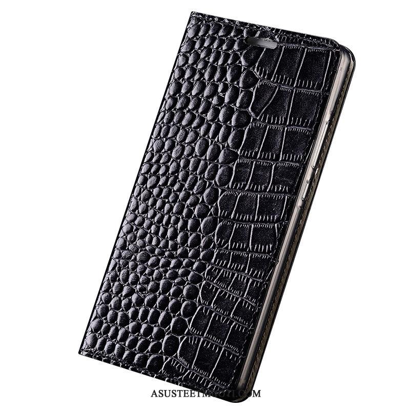 Samsung Galaxy A71 Kuoret Yksinkertainen Kova Aito Nahka Musta Puhelimen