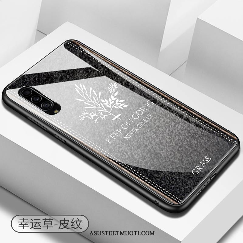 Samsung Galaxy A90 5g Kuoret Yksinkertainen Kukkakuvio Musta Suojaus Nahka