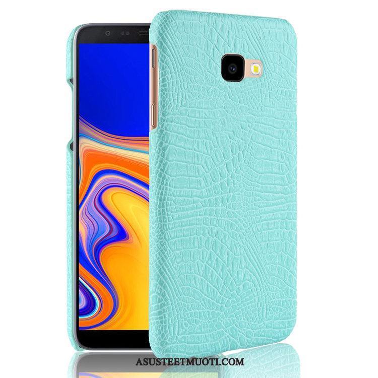 Samsung Galaxy J4+ Kuori Kuoret Liiketoiminta Yksinkertainen Sininen Nahka Kukkakuvio