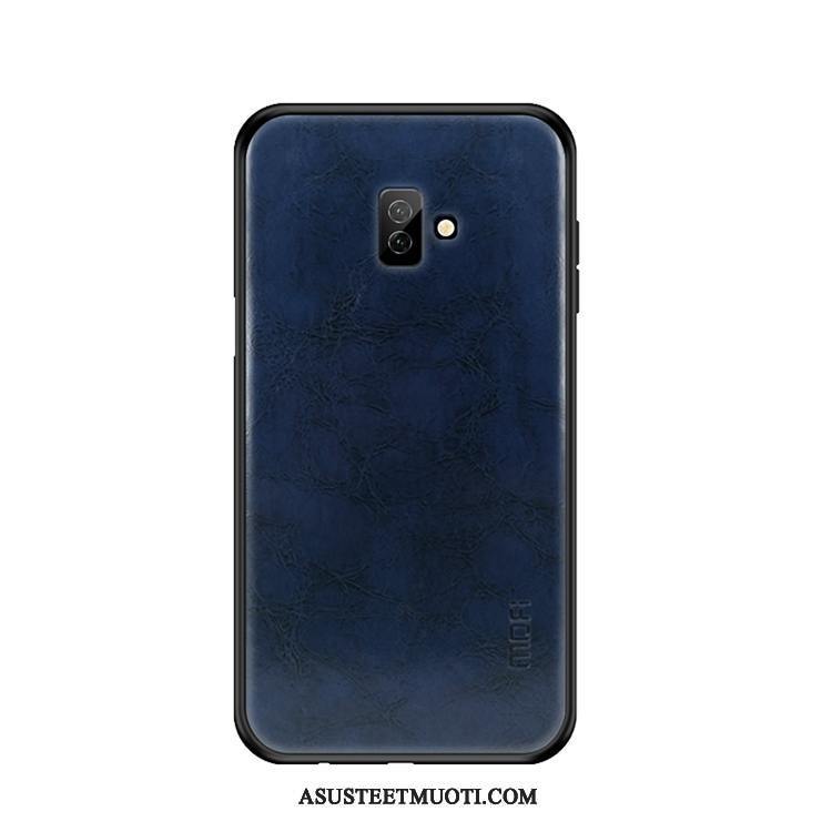 Samsung Galaxy J6+ Kuoret Silikoni Tähti Sininen Pehmeä Neste Nahka