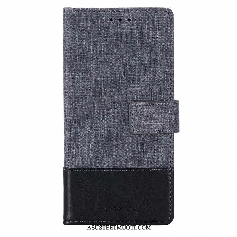 Samsung Galaxy M30s Kuoret Nahkakotelo Tähti Puhelimen Kukkakuvio Harmaa