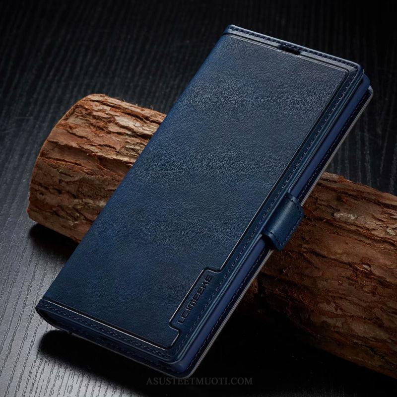 Samsung Galaxy Note 10 Kuoret Kuori Trendi Sininen Nahkakotelo Tähti