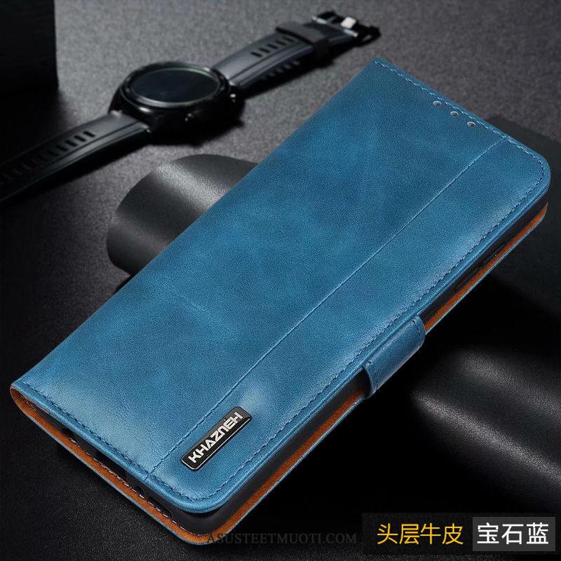 Samsung Galaxy Note 10 Lite Kuori Kuoret Suojaus Nahkakotelo Puhelimen Sininen