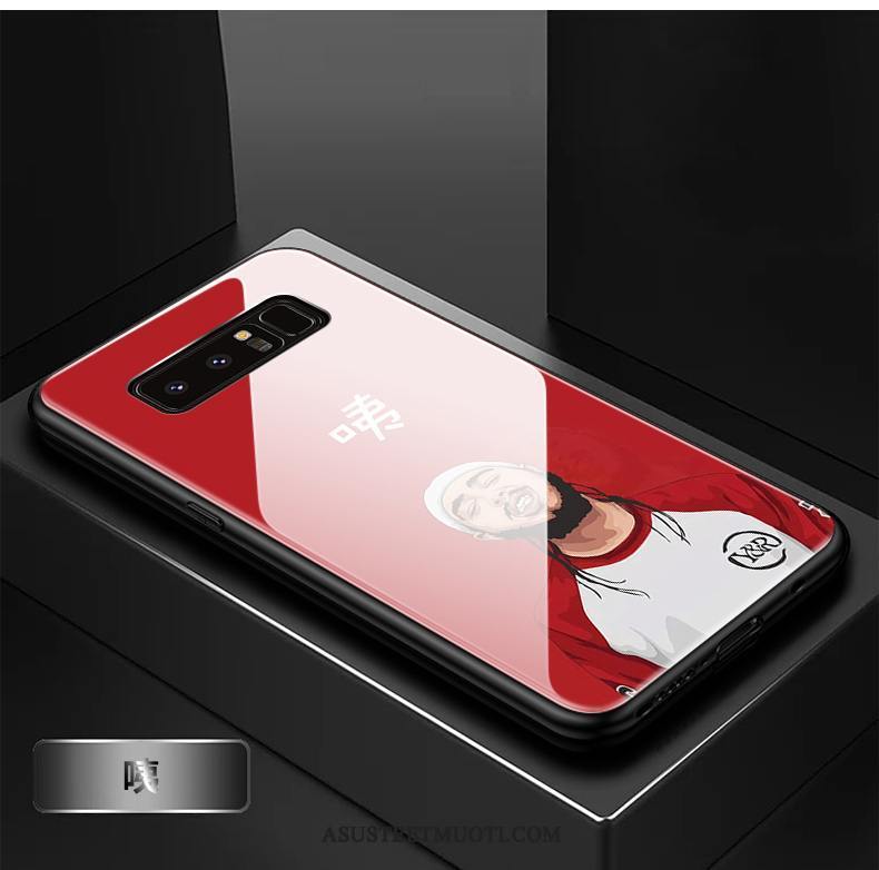 Samsung Galaxy Note 8 Kuoret Ihana Murtumaton Kuori Lasi Punainen