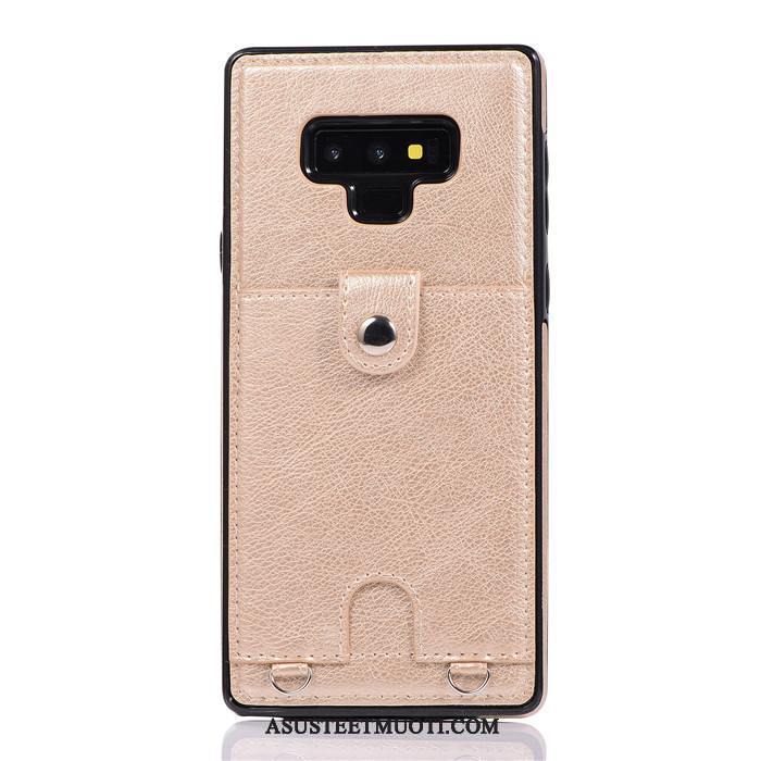 Samsung Galaxy Note 9 Kuori Kuoret Kortti Murtumaton Pinkki Kotelo Kulta