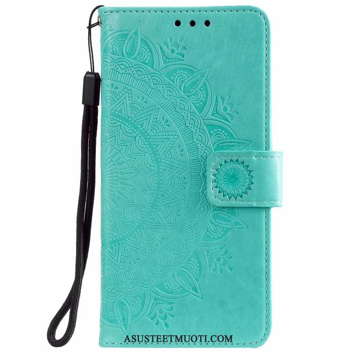 Samsung Galaxy Note20 Kuoret Suojaus Nahkakotelo Kortti Vihreä Kuori