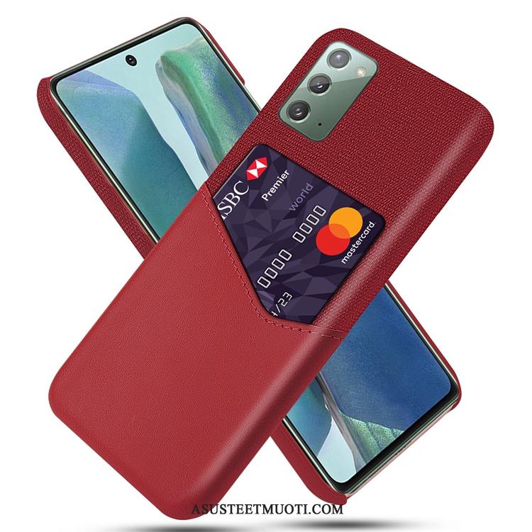 Samsung Galaxy Note20 Kuori Kuoret Tähti Punainen Kortti Pesty Suede Murtumaton
