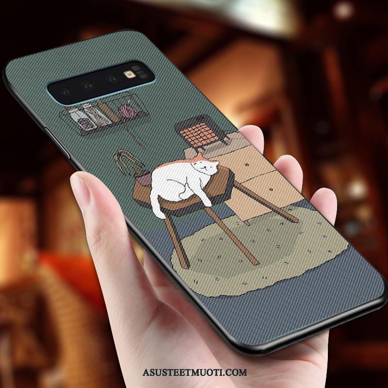 Samsung Galaxy S10+ Kuoret Murtumaton Silikoni Suojaus Vihreä Kuori