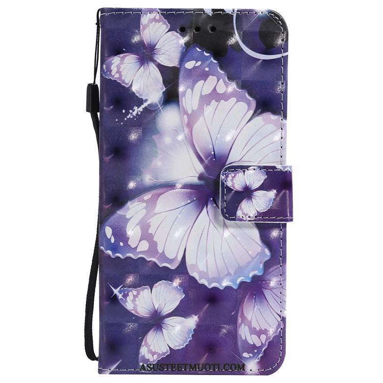 Samsung Galaxy S10 Kuoret Pehmeä Neste Sarjakuva Nahkakotelo Violetti Silikoni