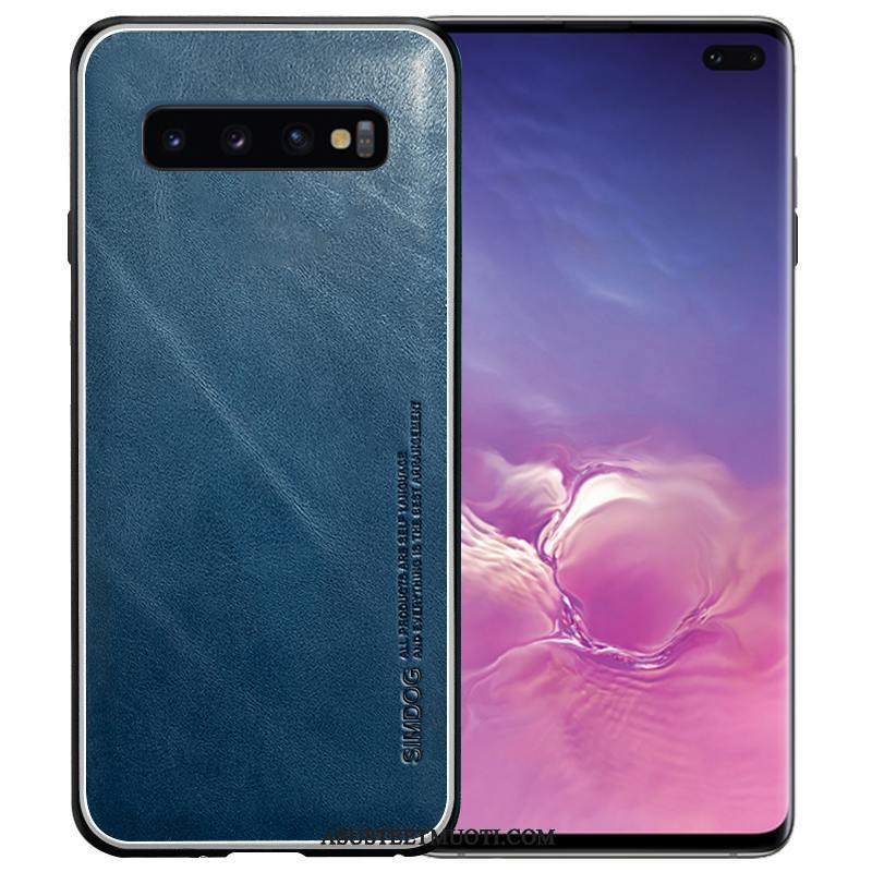 Samsung Galaxy S10+ Kuoret Persoonallisuus Sininen Murtumaton Aito Nahka Säteilevä