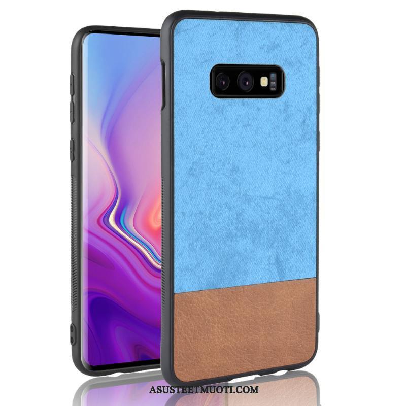 Samsung Galaxy S10e Kuoret Kotelo Sininen Puhelimen Pesty Suede Cowboy