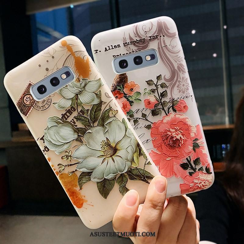 Samsung Galaxy S10e Kuoret Kuori Net Red Kotelo Lintu Pesty Suede