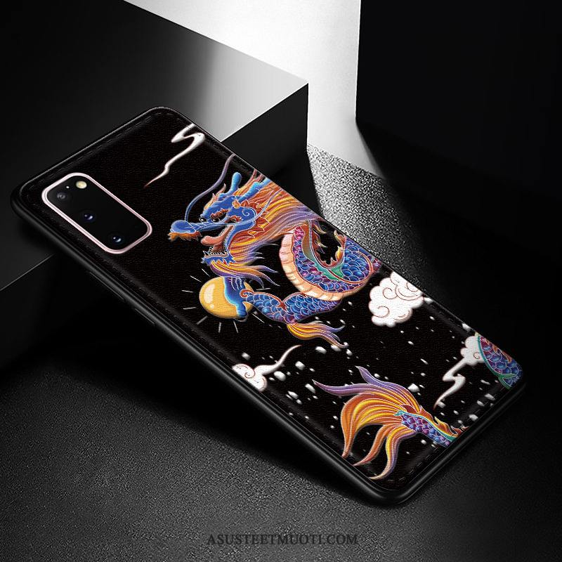 Samsung Galaxy S20 Kuori Kuoret Nahka Kohokuviointi Trendi Puhelimen Tähti