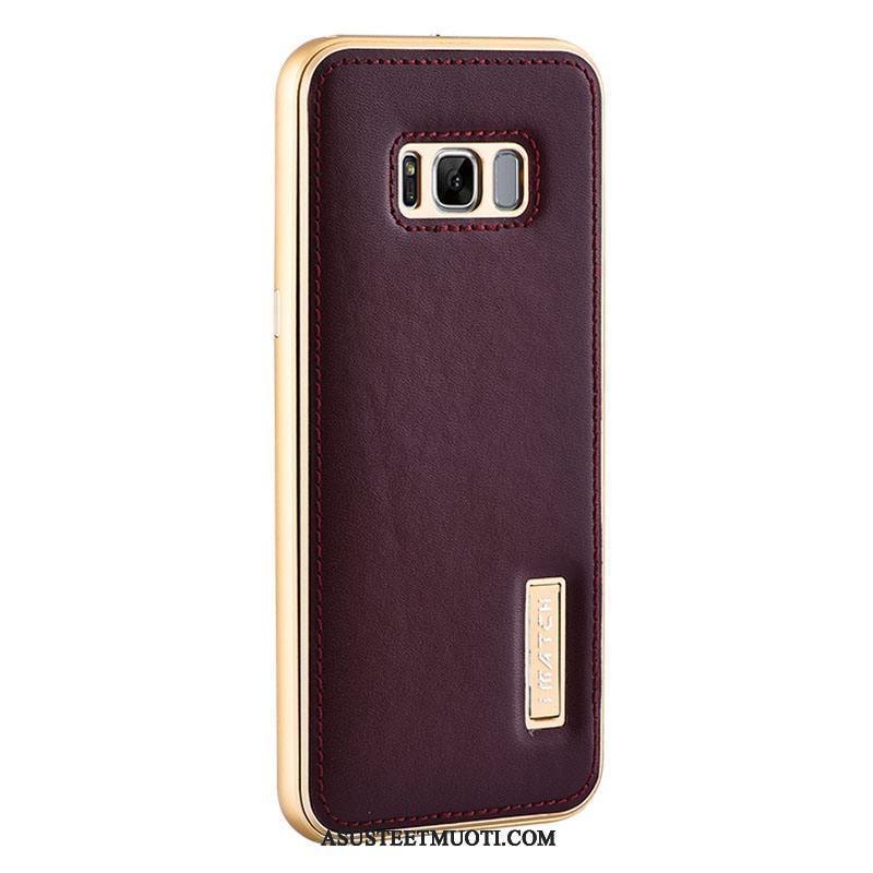 Samsung Galaxy S8 Kuoret Metalli Puhelimen Kotelo Kuori Viini Punainen