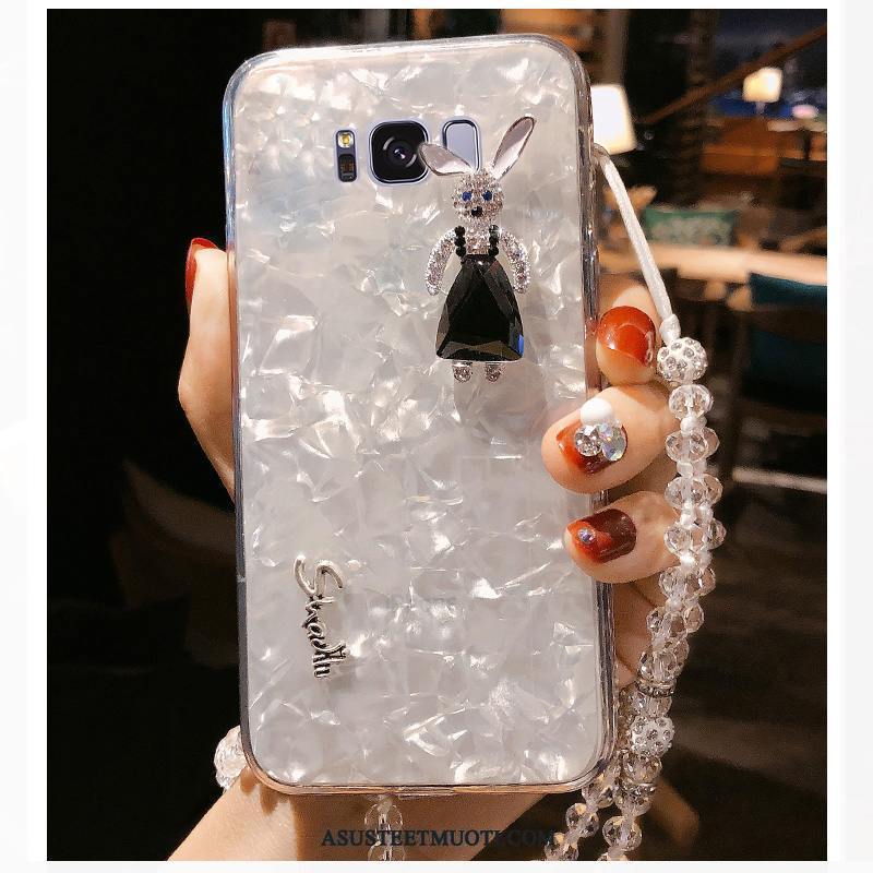 Samsung Galaxy S8+ Kuoret Rhinestone Inlay Trendi Luova Kukkakuvio Kotelo