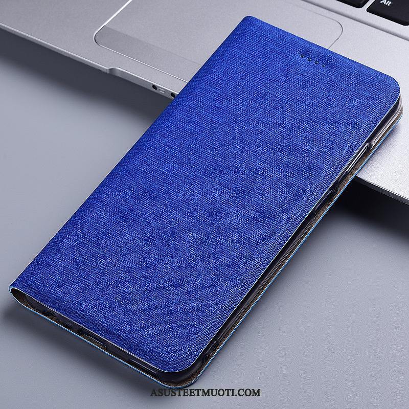 Samsung Galaxy S8+ Kuori Kuoret Tähti Sininen Nahkakotelo Pellava
