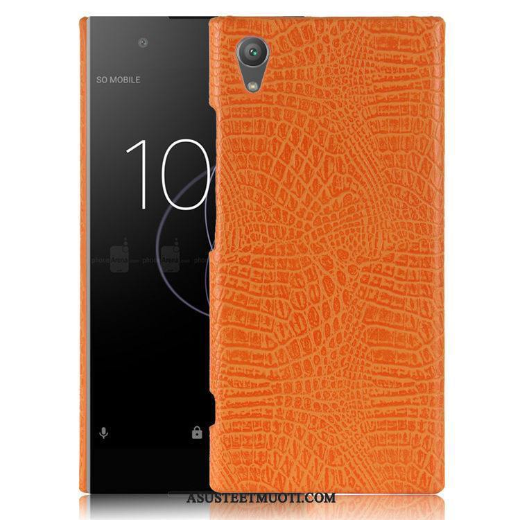 Sony Xperia Xa1 Kuoret Kukkakuvio Kova Kotelo Liiketoiminta Oranssi