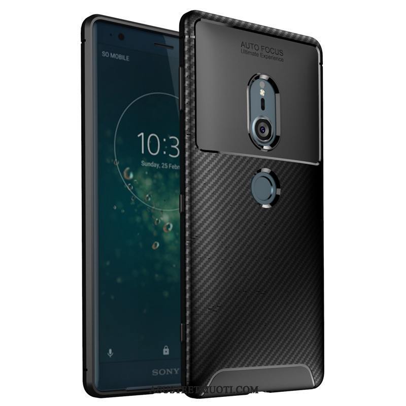 Sony Xperia Xz3 Kuoret Pesty Suede Musta Murtumaton Puhelimen Kotelo