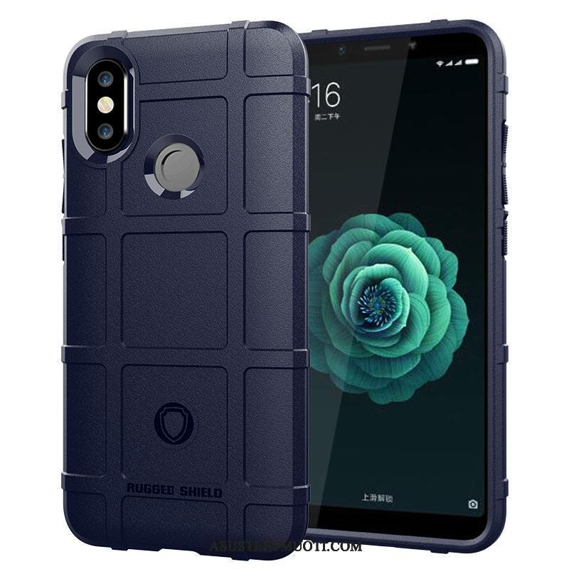 Xiaomi Mi A2 Kuori Kuoret Murtumaton Kotelo Pesty Suede Hemming Yksinkertainen