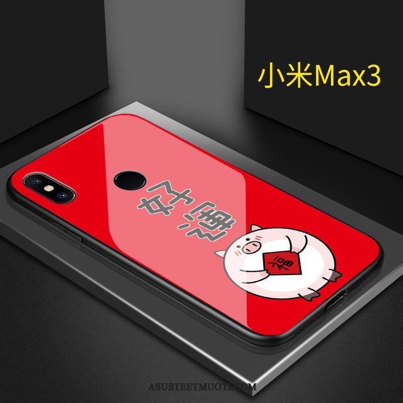 Xiaomi Mi Max 3 Kuoret Silikoni Net Red Rakastunut Kotelo Punainen