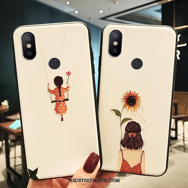 Xiaomi Mi Mix 3 Kuoret Kohokuviointi Yksinkertainen Kustannukset Pesty Suede Kotelo