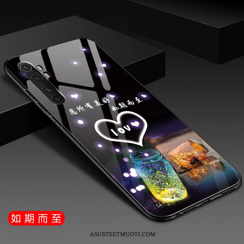 Xiaomi Mi Note 10 Lite Kuori Kuoret Lasi Pehmeä Neste Kova Musta