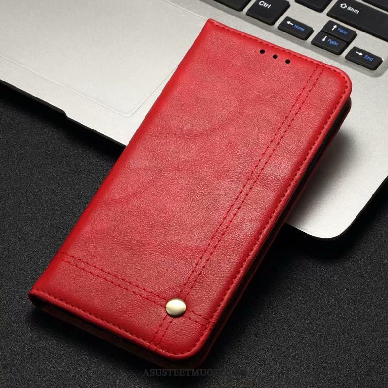 Xiaomi Redmi Note 6 Pro Kuoret Kuori Suojaus Punainen Nahkakotelo Puhelimen