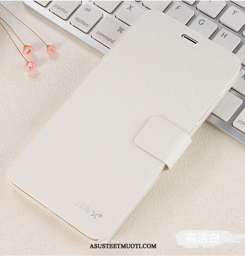 Xiaomi Redmi Note 7 Kuoret Murtumaton Valkoinen Nahkakotelo Pehmeä Neste Pesty Suede