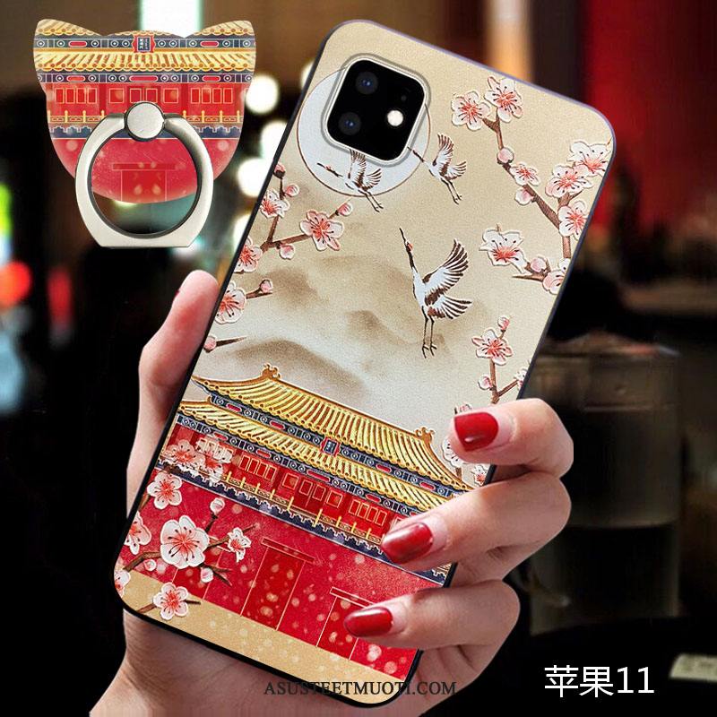 iPhone 11 Kuoret Silikoni Kiinalainen Tyyli All Inclusive Punainen Trendi