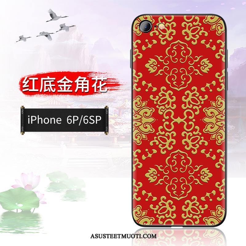 iPhone 6/6s Plus Kuoret Punainen Suojaus Kiinalainen Tyyli Murtumaton Kotelo