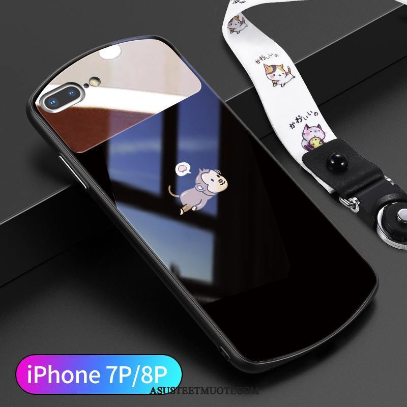 iPhone 8 Plus Kuori Kuoret Ihana Musta Lasi Murtumaton