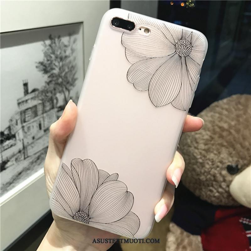 iPhone 8 Plus Kuori Kuoret Persoonallisuus Yksinkertainen Pesty Suede Murtumaton Silikoni