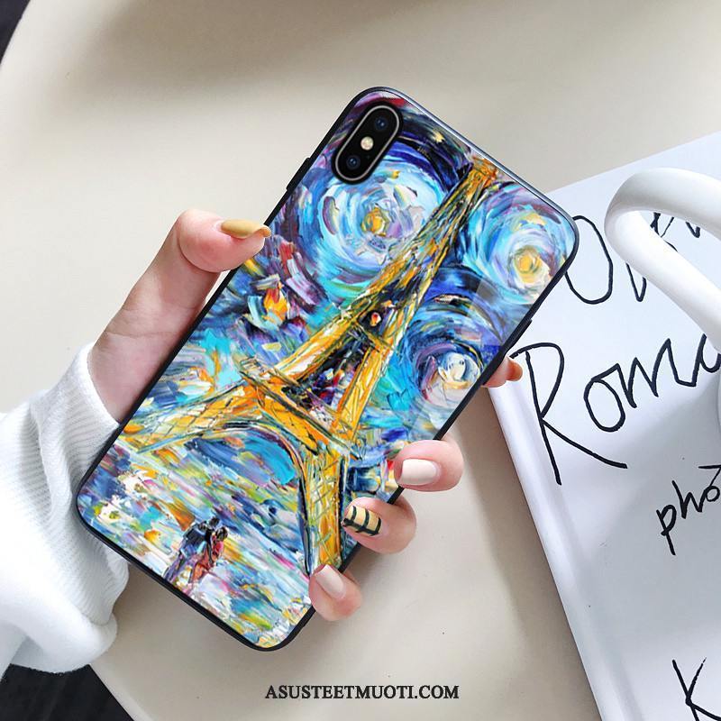 iPhone Xs Kuoret Lasi Sininen All Inclusive Tuuli Öljyvärimaalaus